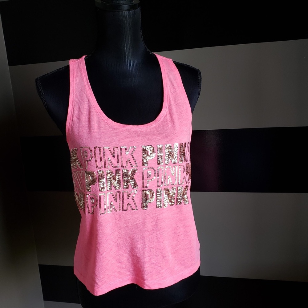 NWOT Pink sequence tank top